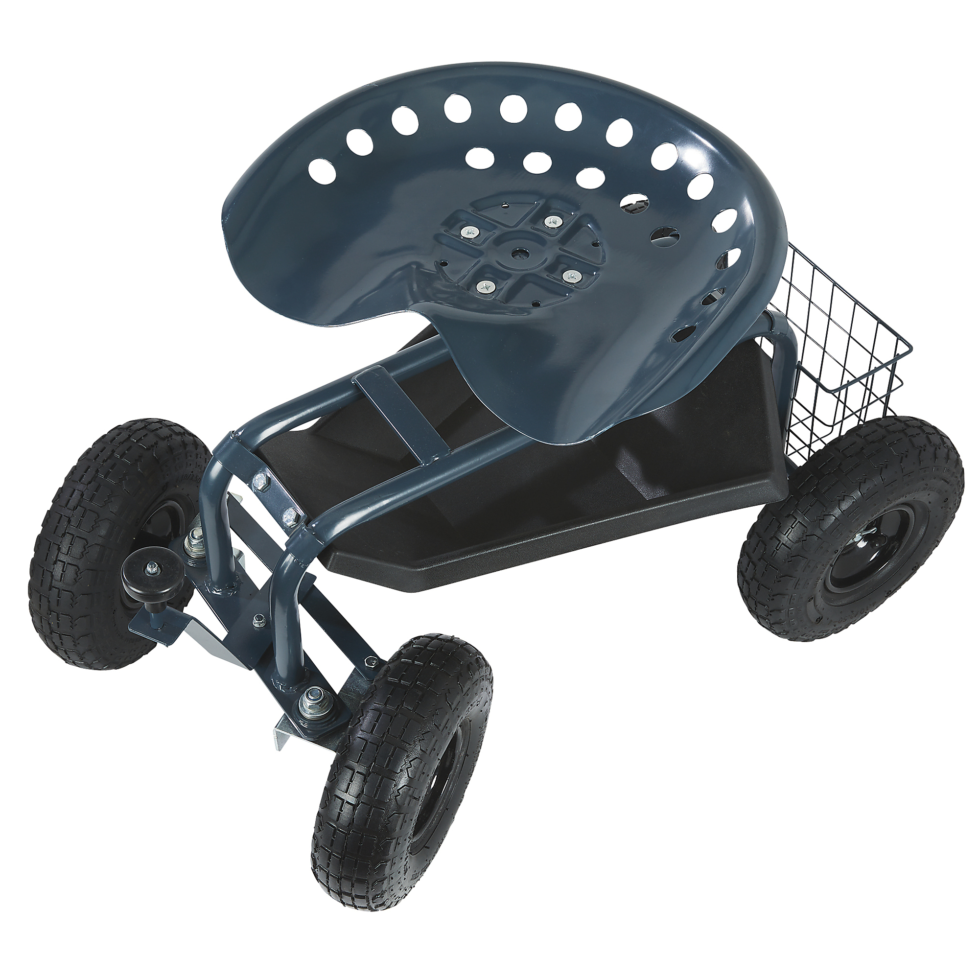 Ironton Rolling Garden Seat with Turnbar, 10in. Pneumatic Tires